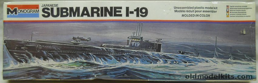 Monogram 1/275 Japanese Submarine I-19 with Glen Seaplane - (ex-Aurora), 3103 plastic model kit